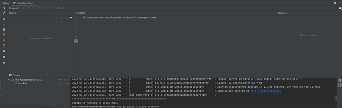 Debugging the application - Support - Jmix