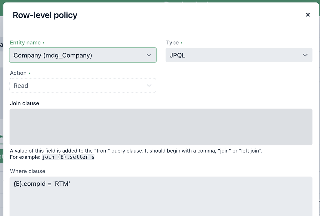 Row level access - showing all - Support - Jmix