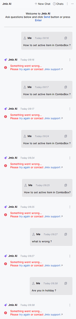 Jmix AI in holiday? - Support - Jmix