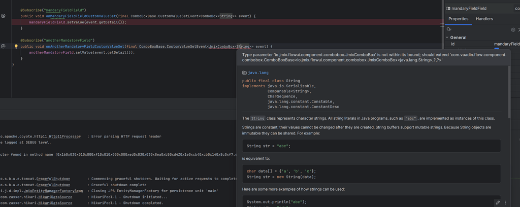 Studio generated code uses wrong type for combobox - Support - Jmix
