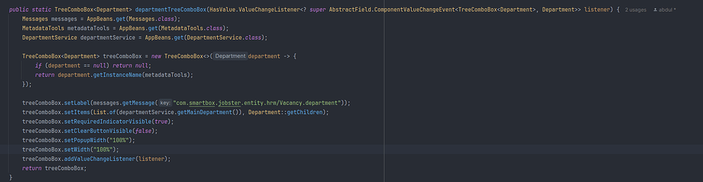 treeComboBox dinamic width - Support - Jmix