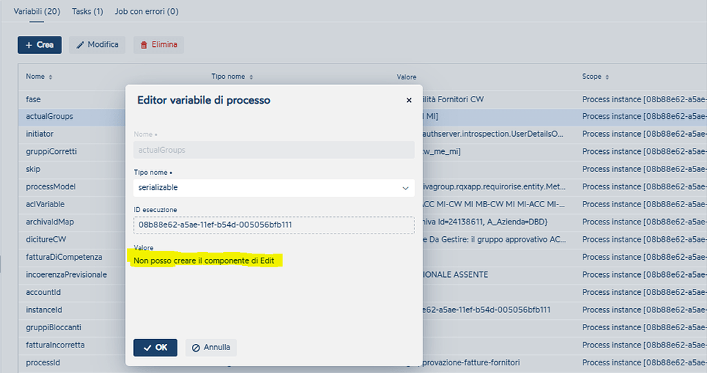 Cleaning and/or removal of process variables of type Serializable ...