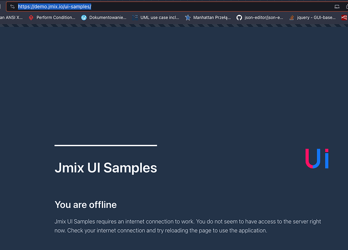 UI Samples doesn't work - Support - Jmix