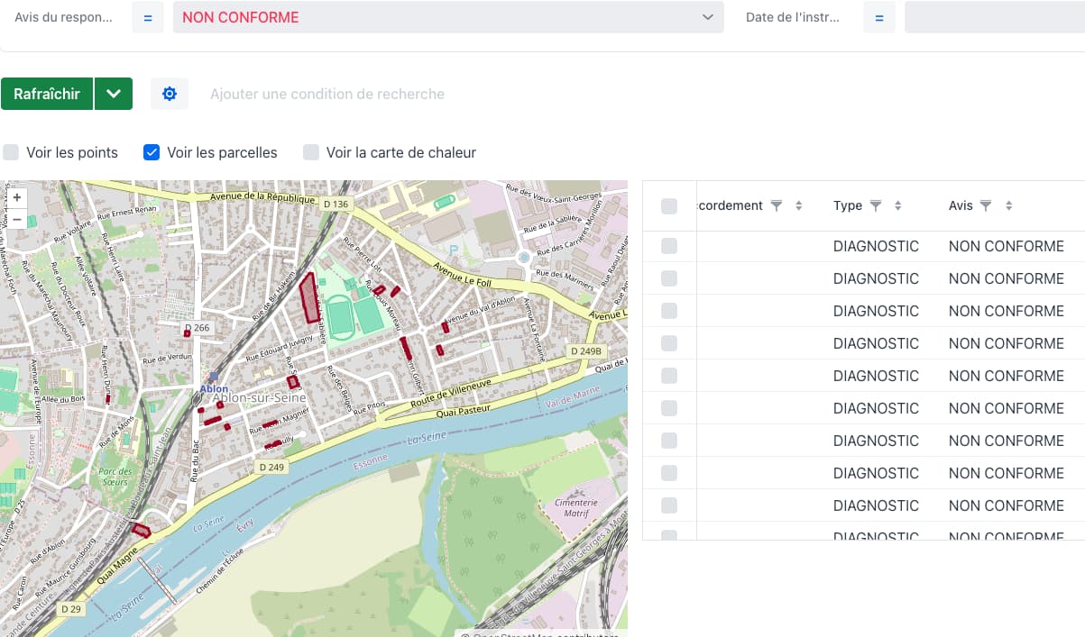 Filter NOT CONFORM OK with polygons