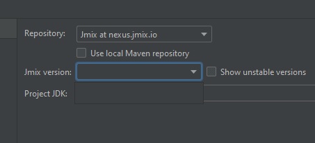 Empty_Jmix_versions_list