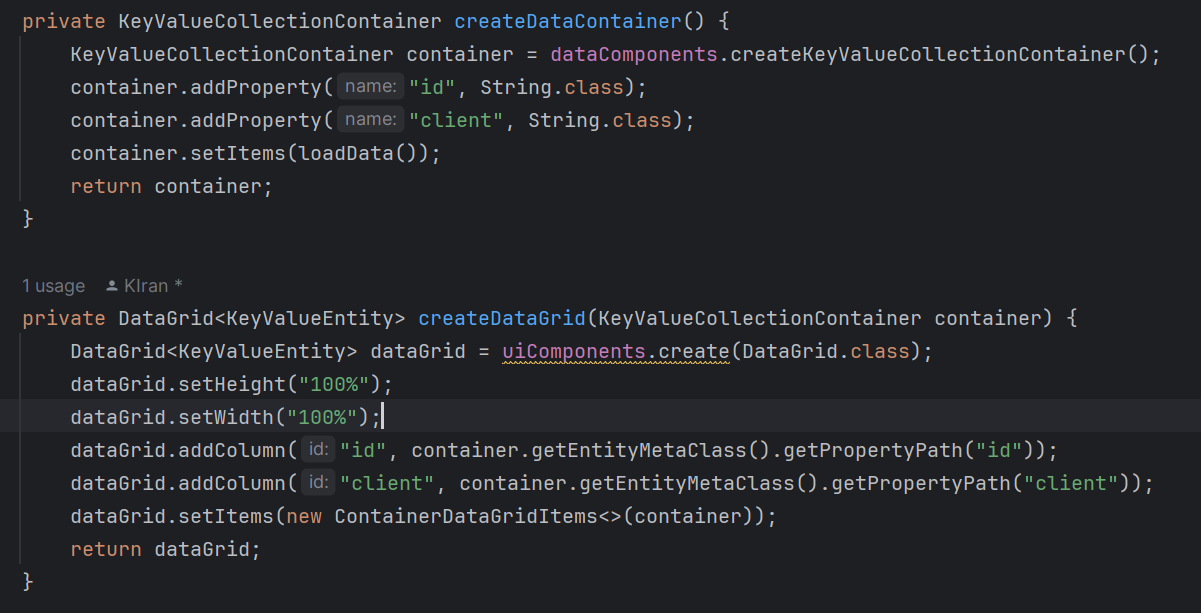 comtainer and grid