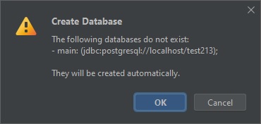 Database will be created